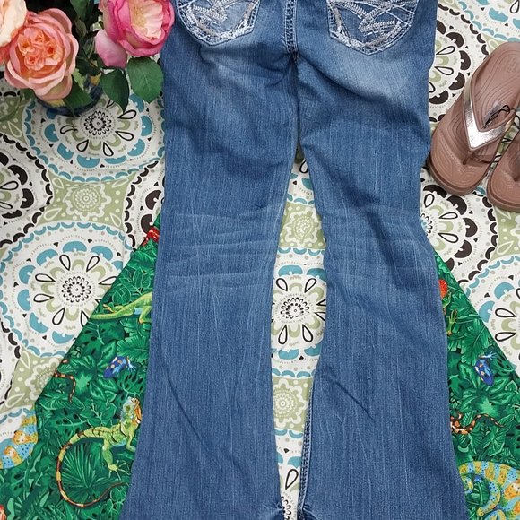 2665 Size 11 Amethyst Stretch Upcycled Bell-Bottoms - Picture 4 of 5